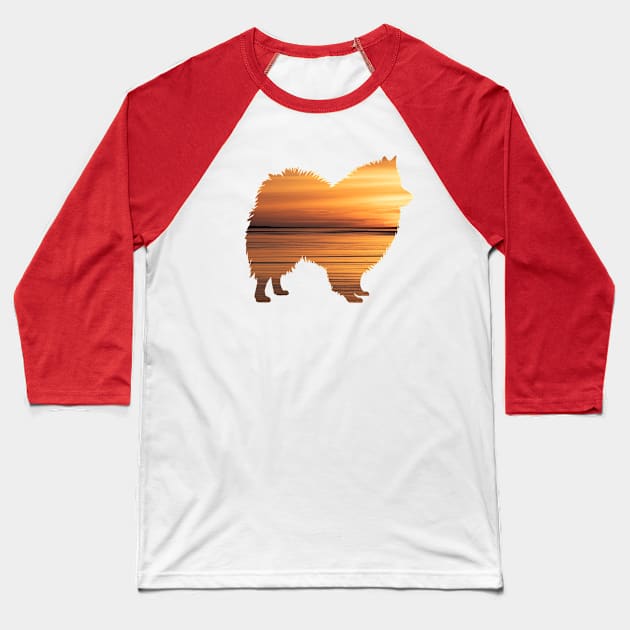 Samoyed Sunset Baseball T-Shirt by Rumble Dog Tees